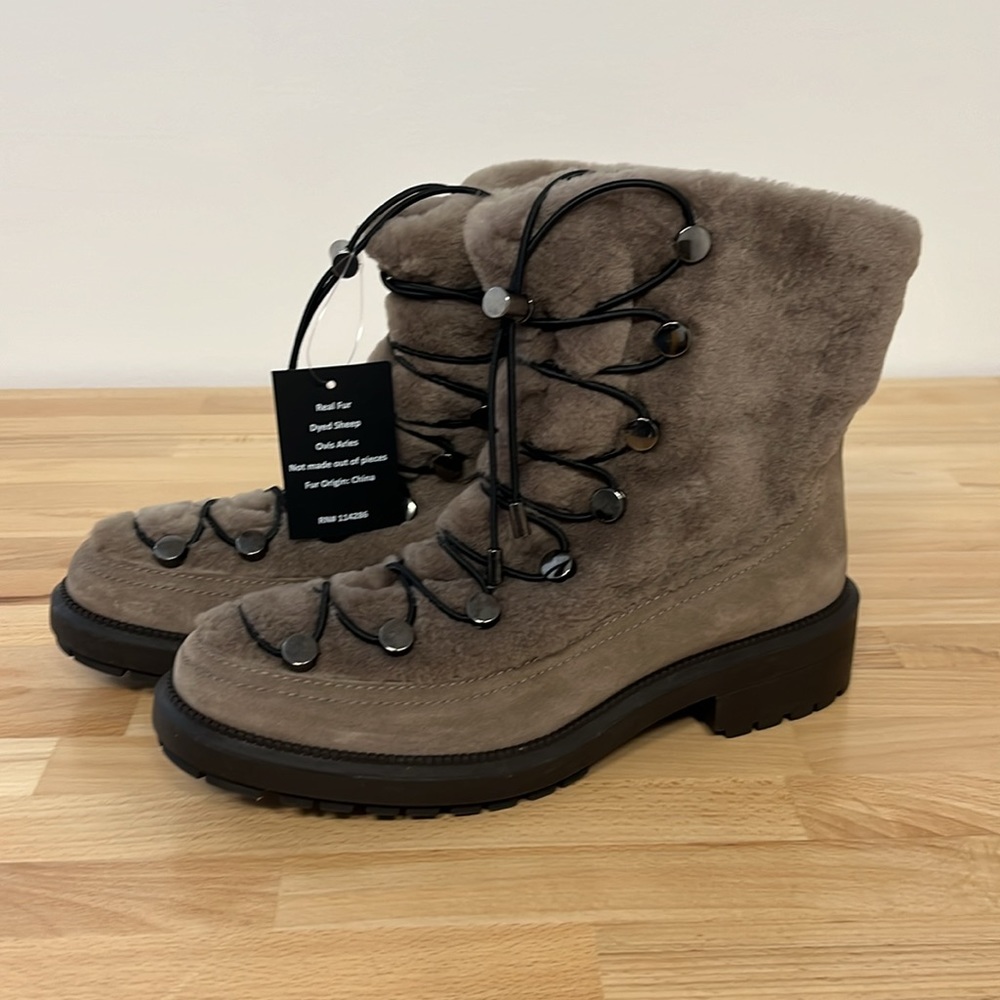 Aquatalia Weatherproof Lorena Shearling Boots Size 8.5
